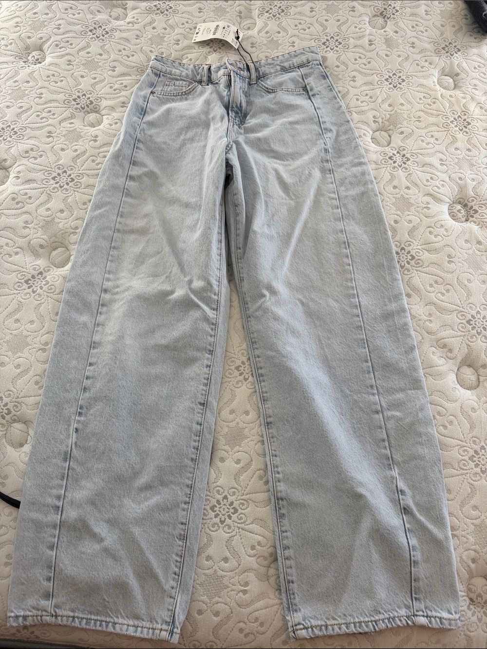Zara Light Blue Wide Leg Jeans